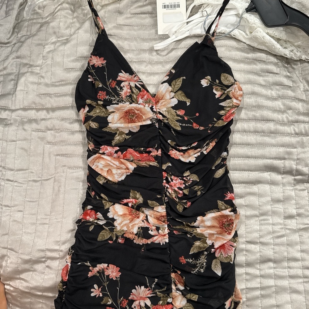 Privy Pink Ruched Ruffled Mini Dress - Picture 2 of 6